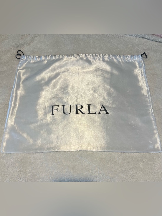 Furla Handbags - Furla Satin Logo Dust Bag in Ivory and Black